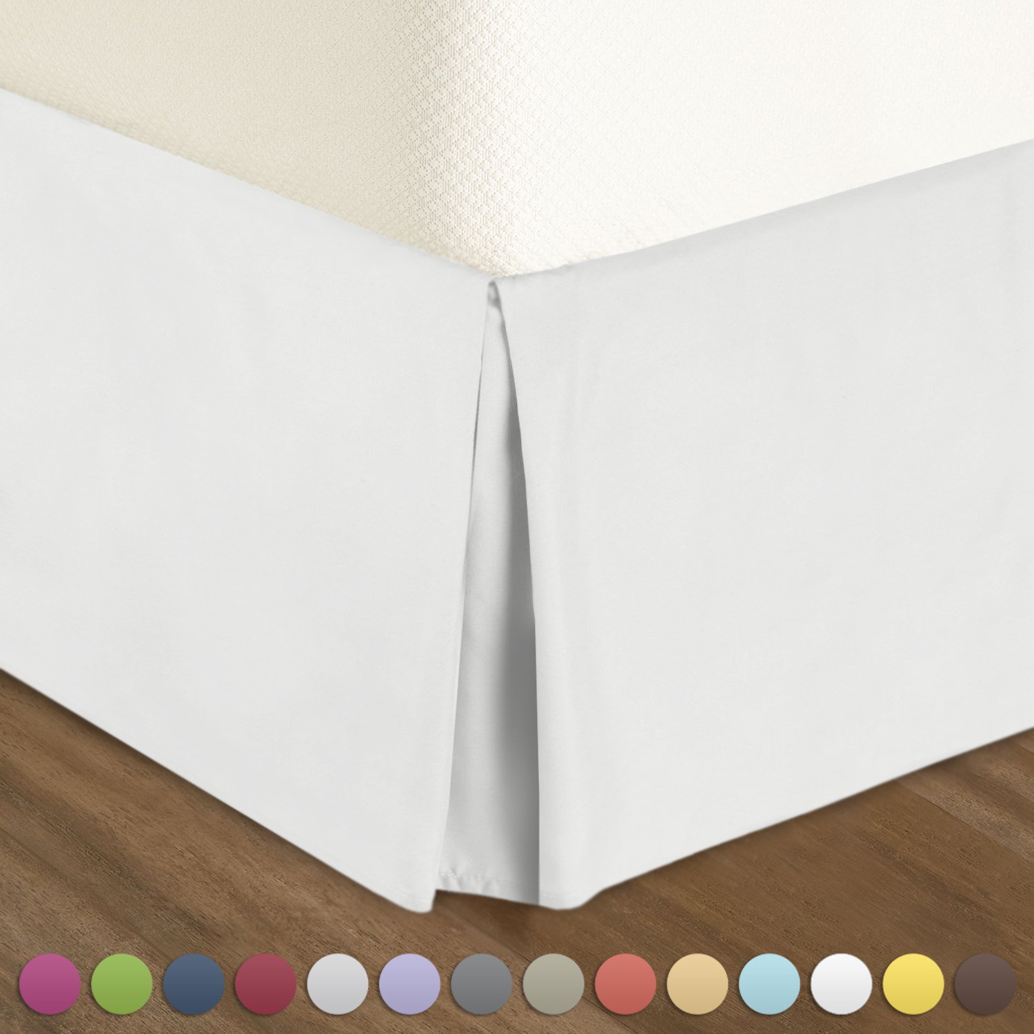 Pleated Bed Skirt King Size White 14 Inch Drop Luxury Microfiber Dust Ruffle 603803729309 eBay