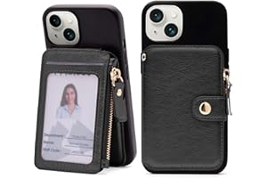 M-Plateau Small Wallet for Women Large Capacity with ID Window, Phone Wallet with 3M Adhesive Card Holder for Phone Case (Compatible with Most Smartphones) (Black)