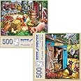 Bits and Pieces – Value Set of Two 500 Piece Jigsaw Puzzles for Adults – Hide and Seek, What’s The Password Jigsaw Puzzles by Artist Larry Jones, Completed Puzzle Size: 18" x 24"