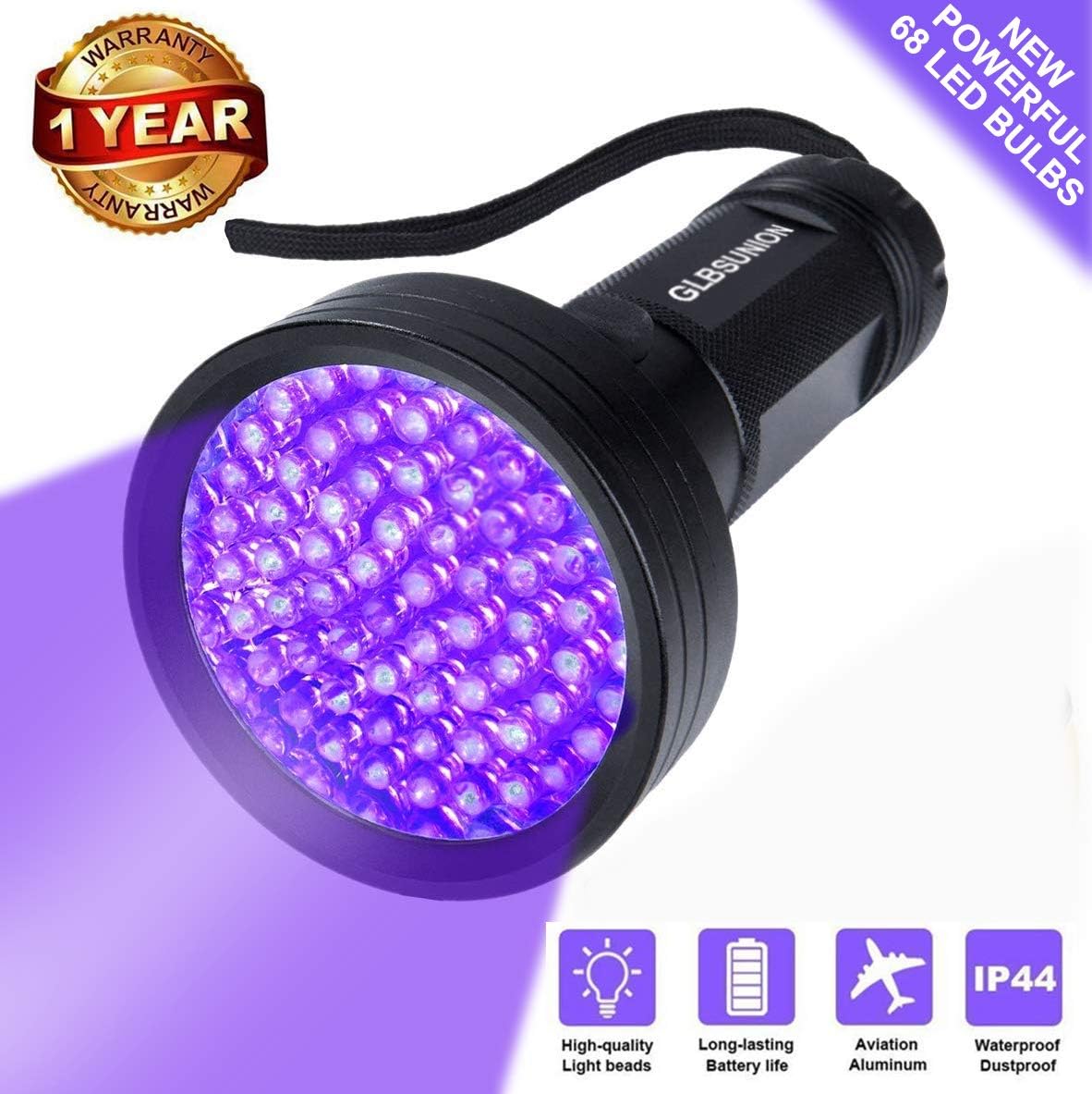UV Flashlight Black Light UV Lights , 68 LED 395 NM Ultraviolet
