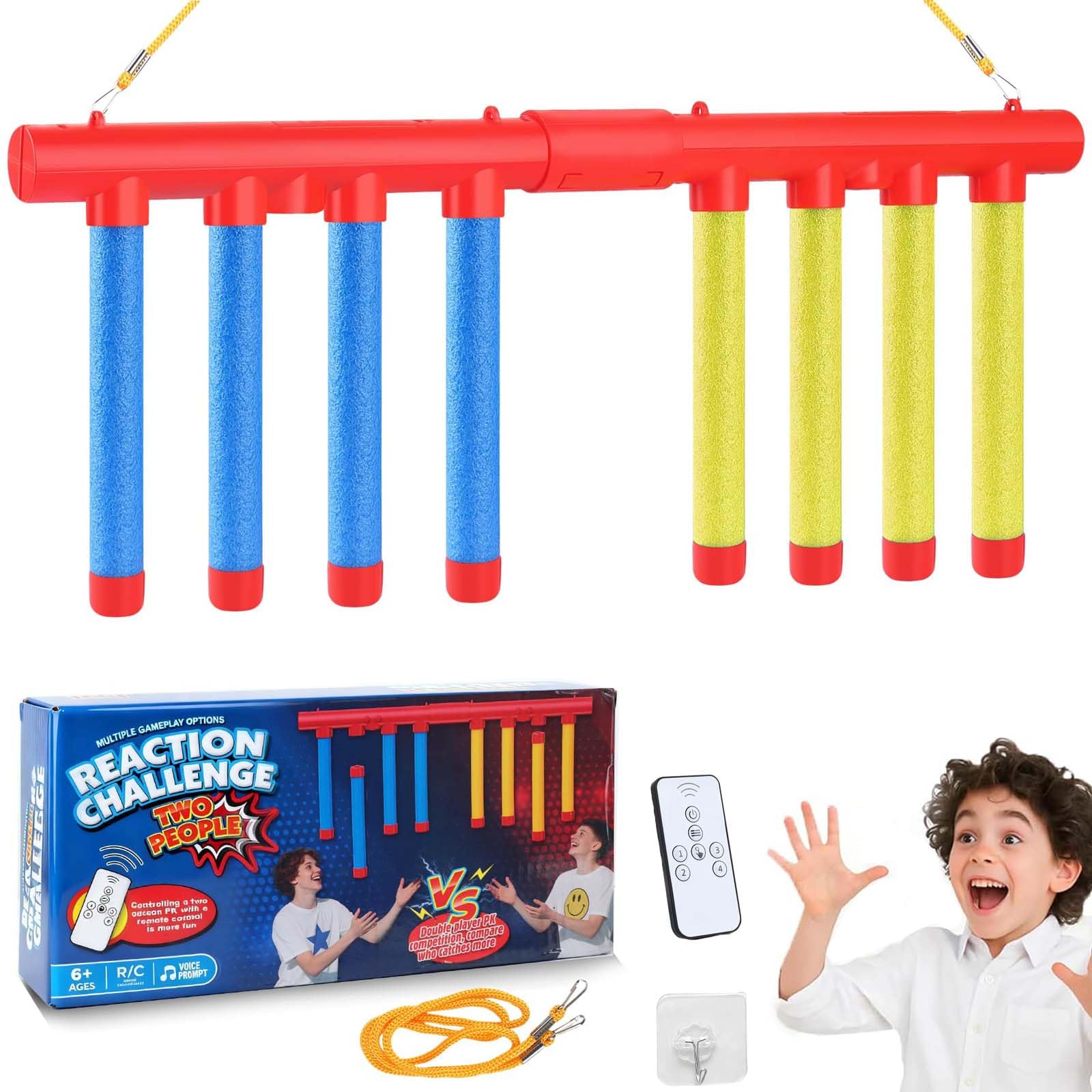 Bukbas Catching Sticks Game, Drop It Catch It Reaction Game, 2 Player Drop Sticks Hand Speed Challenge Games, Fun Family Party Games