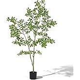 Giegxin 6ft Artificial Gardenia Tree Lifelike Faux Gardenia Plant with Base No Maintenance Indoor Outdoor Decorative Potted Tree for Patio, Living Room, Office, Rustic Garden Themes