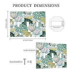 Retro Tropical Leaves 3 Gang Light Switch Cover