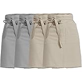 Cityelf Linen Server Apron Cotton Bistro Half Apron with Large Pockets Waist Kitchen Apron for Cooking Waitress