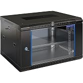 SAIPWELL 6U Wall Mount Server Rack, 450mm Deep Network Cabinet for Home Lab | 200 lbs Wall Mount Capacity Server Rack Cabinet, Fit 19" IT &amp; A/V Equipment, Lockable Glass Door
