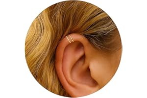 14K Gold Filled Ear Cuff – Faux Double Helix Hoop – No Piercing Cartilage Cuff – Dainty Gold Clip-On Helix Ring for Women