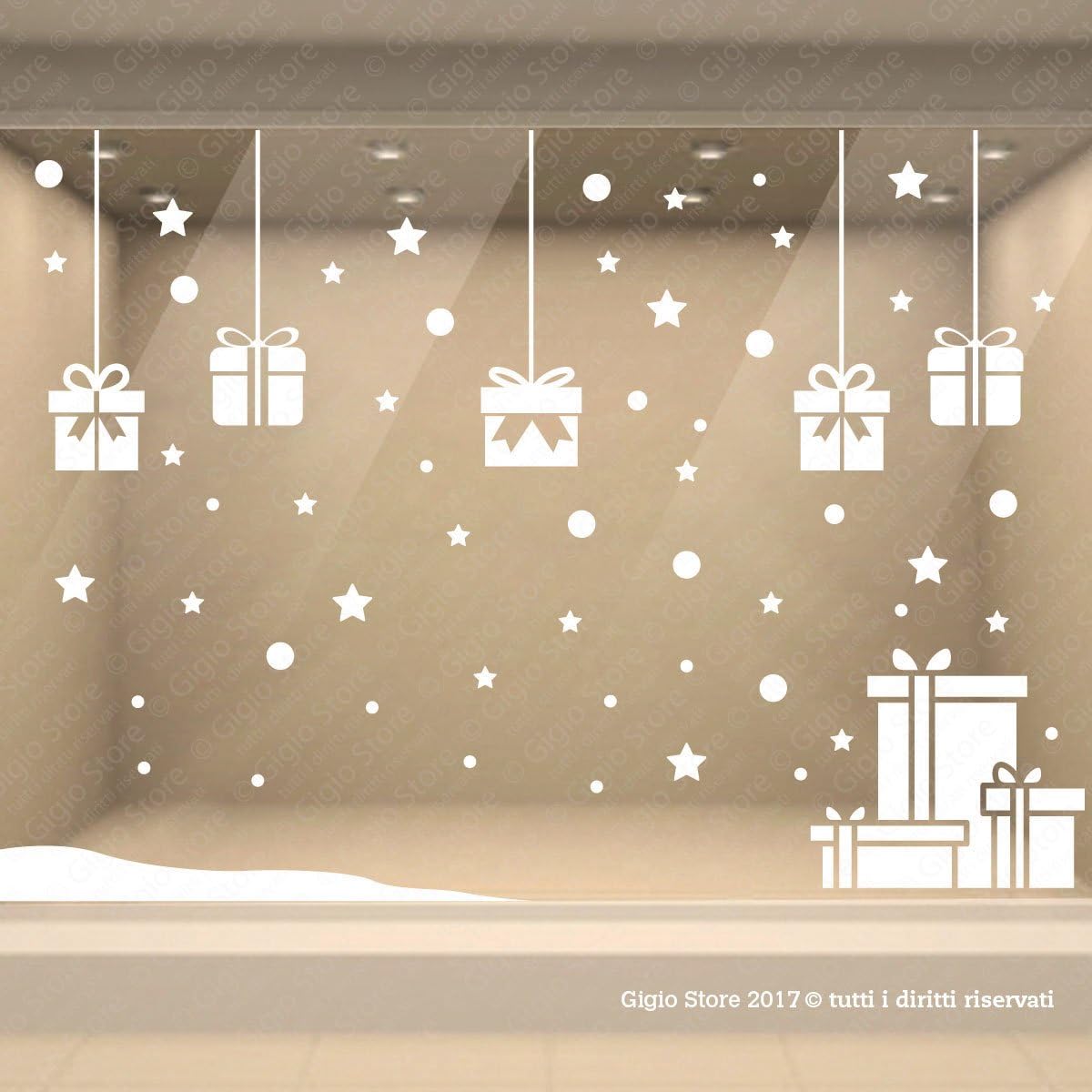 Vetrofanie Natalizie Per Vetrine Negozi Vetrofania di Natale Vetrofanie Natalizie Adesivi Decorazioni Vetrine