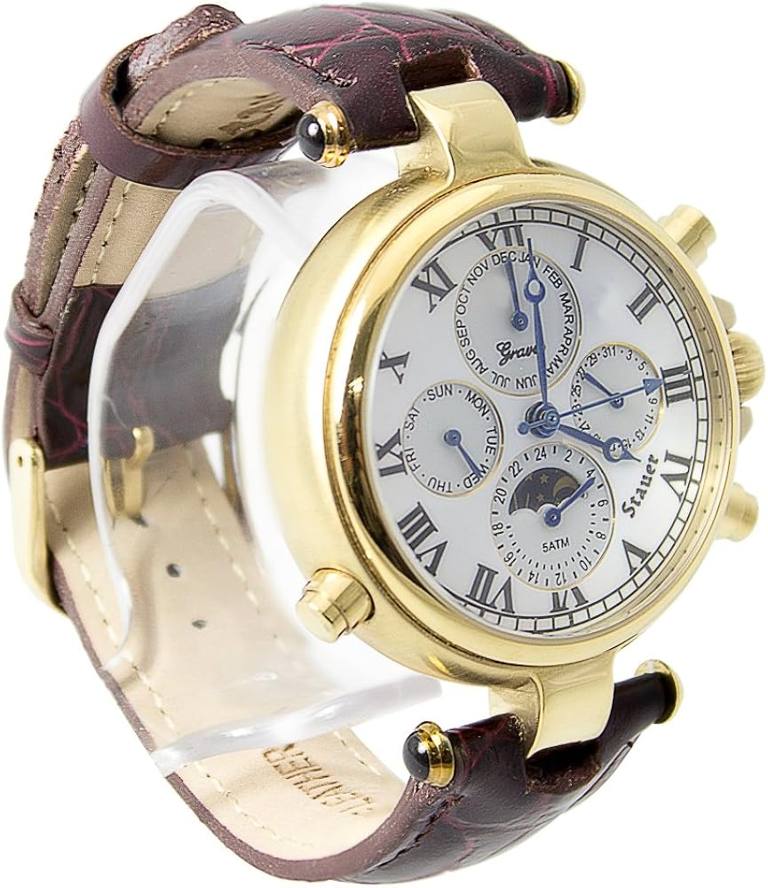 Stauer Mens Graves '33 Wristwatch Gold Plated Amazon.co.uk Watches