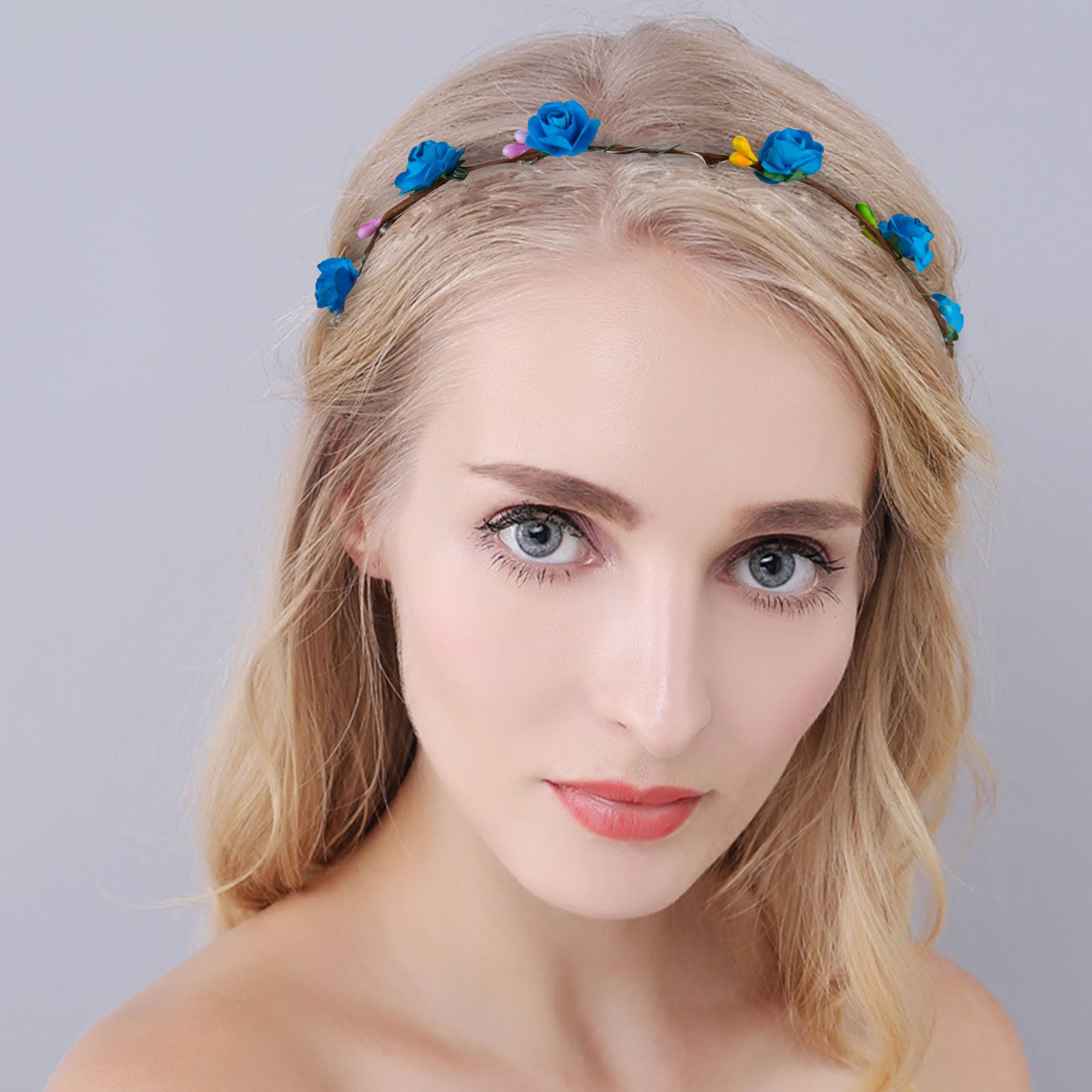 Ghirlanda Fiori LED, Joyibay 10 Pezzi Fascia Fiori Ghirlanda Corona Fiori per Ragazze Ghirlanda Floreale con 3 Diverse Modalità LED, Copricapo per Festa di Nozze