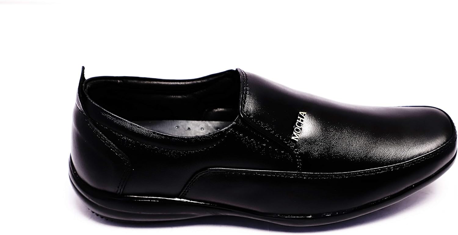 Buy Mocha Black Leather Shoe 5019 at Amazon.in