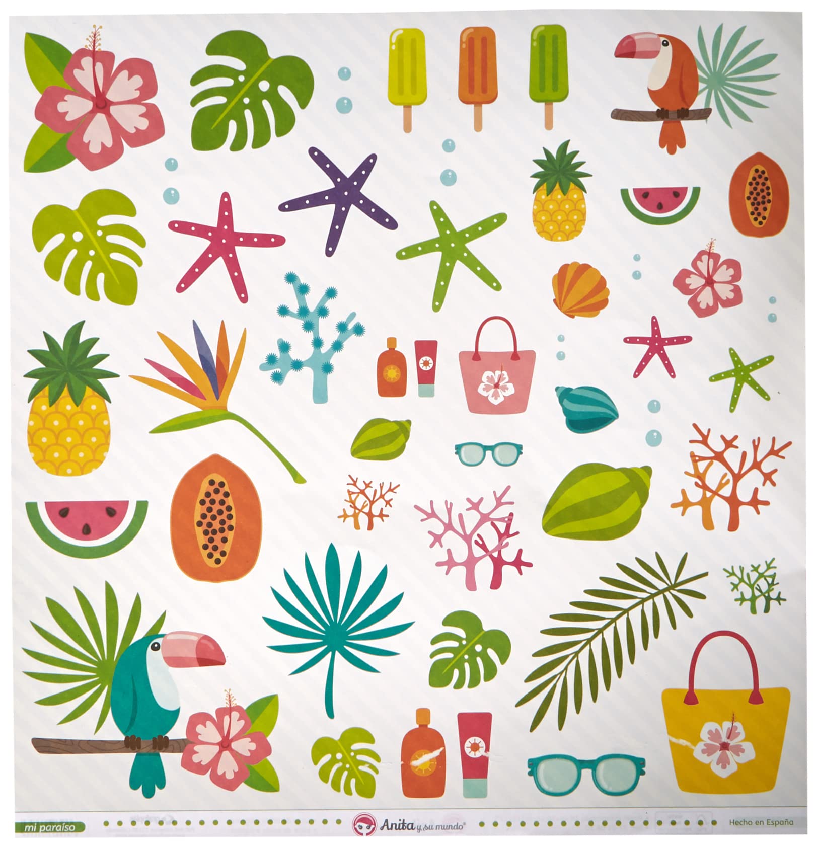 Anita and Su Mundo Mi Paradise Collection Scrapbooking Papers, Paper, Cutters, 12 x 12 Inches