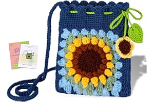 Fedmut Crochet Kit for Beginners - Phonebag Crochet Starter Kit with Video Tutorials and Yarns, Hook, Accessories for Adult Knitting Craft DIY