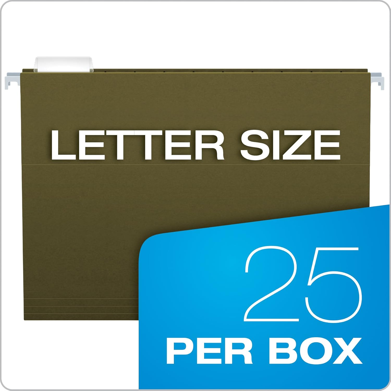 Pendaflex Hanging File Folders, Letter Size, Standard Green, 1/5-Cut Adjustable Tabs, 25 Per Box (81602) : Office Products