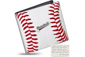 MINDOW Boys Wallet for Kids, Teen Boy Baseball Wallets 9-12 8-10 8-12, Cool Novelty Leather Bifold Rfid Blocking Purse Coin Pocket Zipper Id Window for Children Men Male Youth Guys Birthday Christmas Gifts