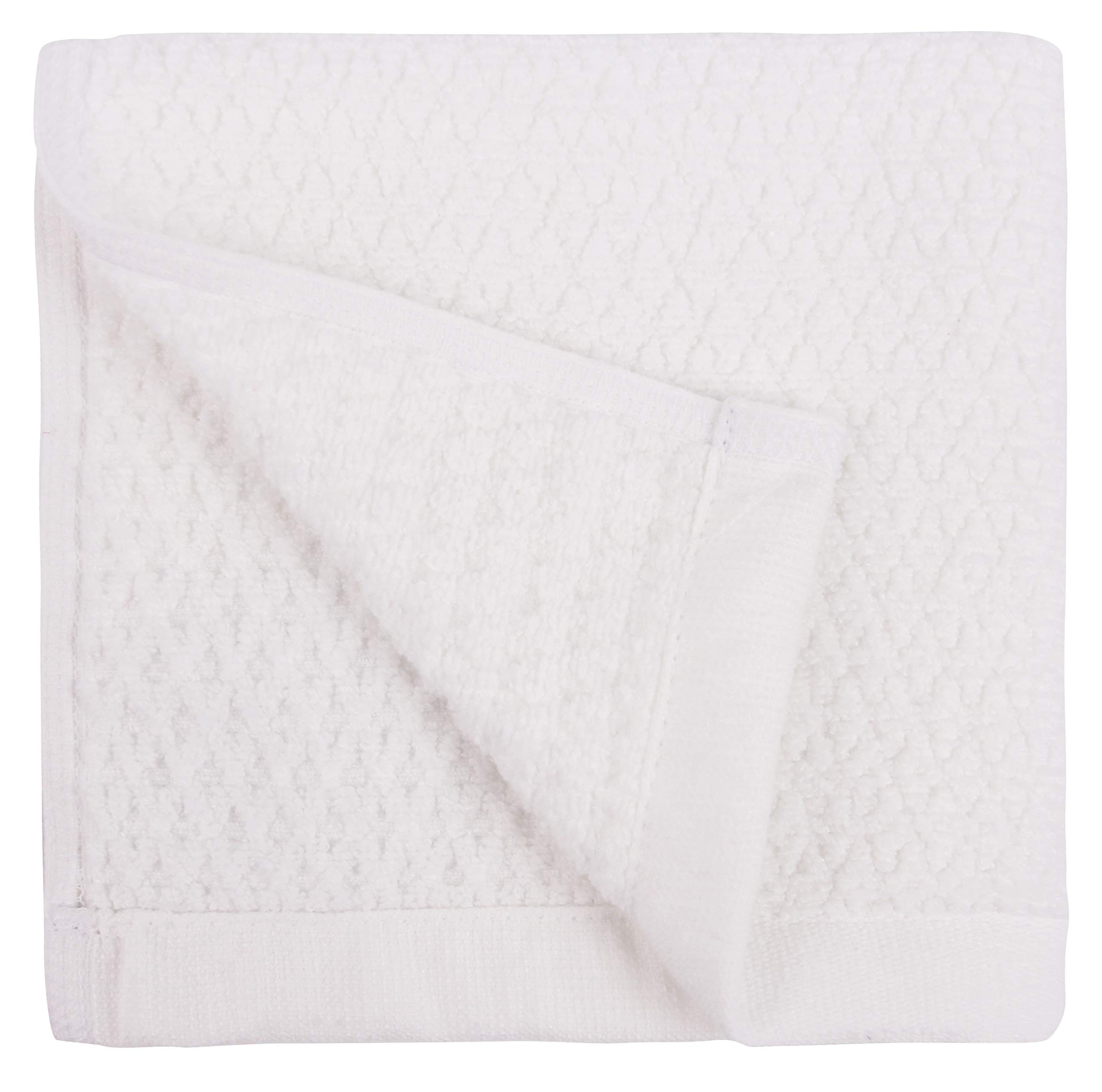 Everplush Diamond Jacquard Washcloth, Set of 6, 13" x 13", White