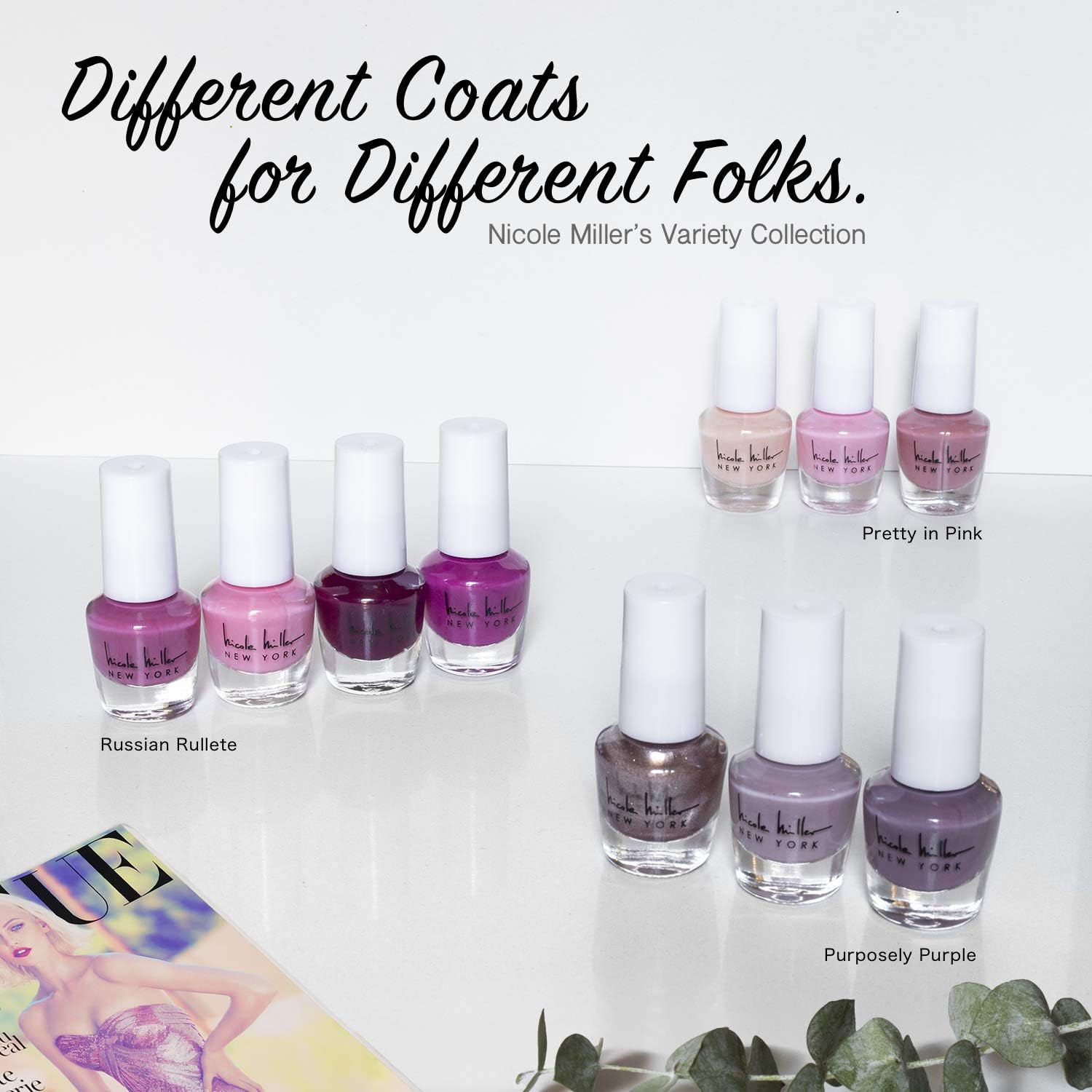 Nicole Miller Nail Polish Set, 10 Mini Nail Polish Colors, Polish Kit for Fingernails and Toenails, Quick Dry Nail Polish for Women and Girls: Health & Personal Care