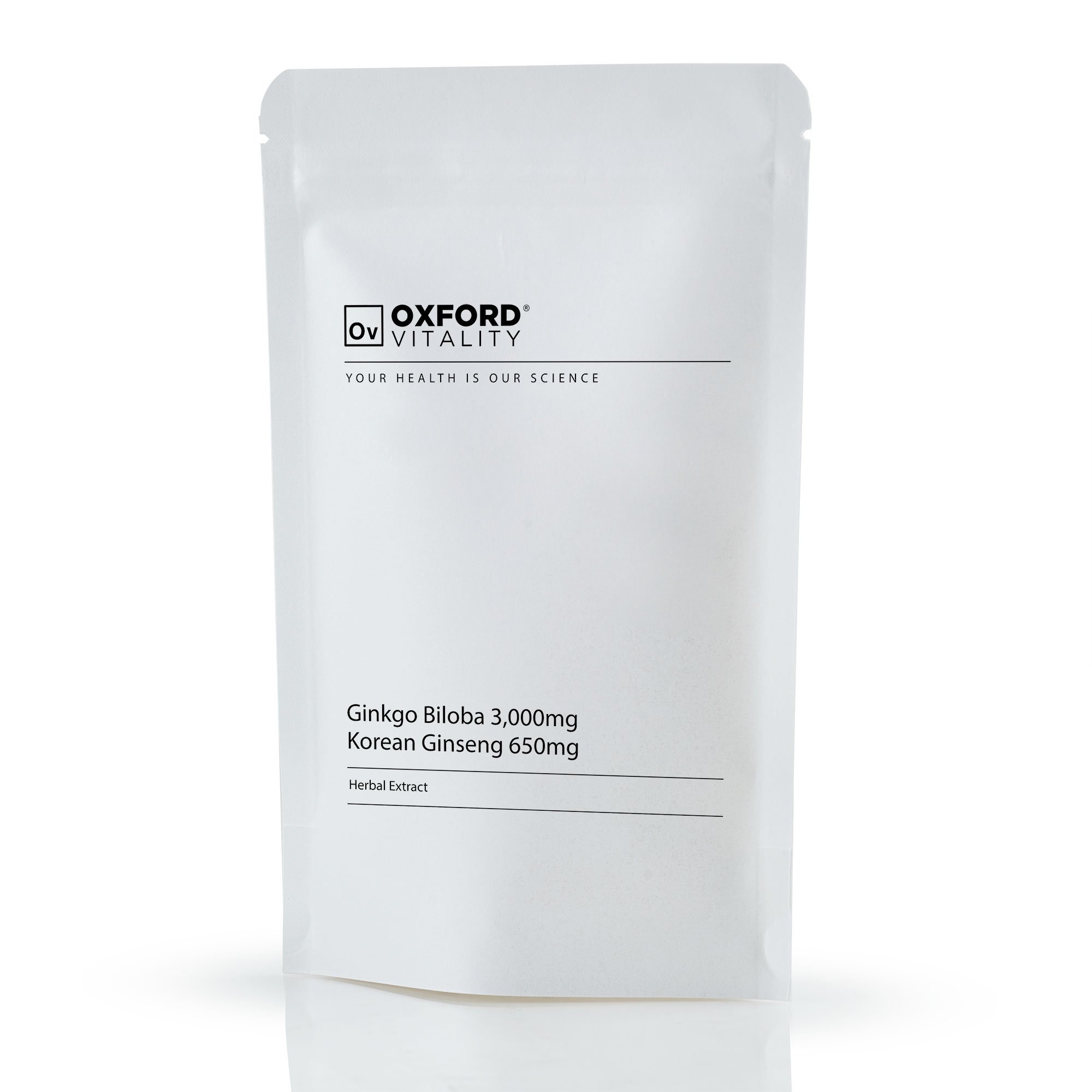 Oxford Vitality Ginkgo Biloba 3000mg & Ginseng 650mg Tablets | Memory Cognitive Function and Mental Performance Supplement | Easy to Take Tablets | Pack of 120