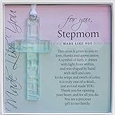 Beautiful Clear Handmade in USA Mosaic Glass With Poem- Sentimental Gift for Stepmom for Mother's Day, Christmas, Birthday - 