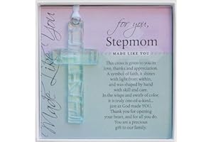 THE GRANDPARENT GIFT CO. Beautiful Clear Handmade in USA Mosaic Glass With Poem- Sentimental Gift for Stepmom for Mother's Day, Christmas, Birthday - Religious Gift for Stepmom