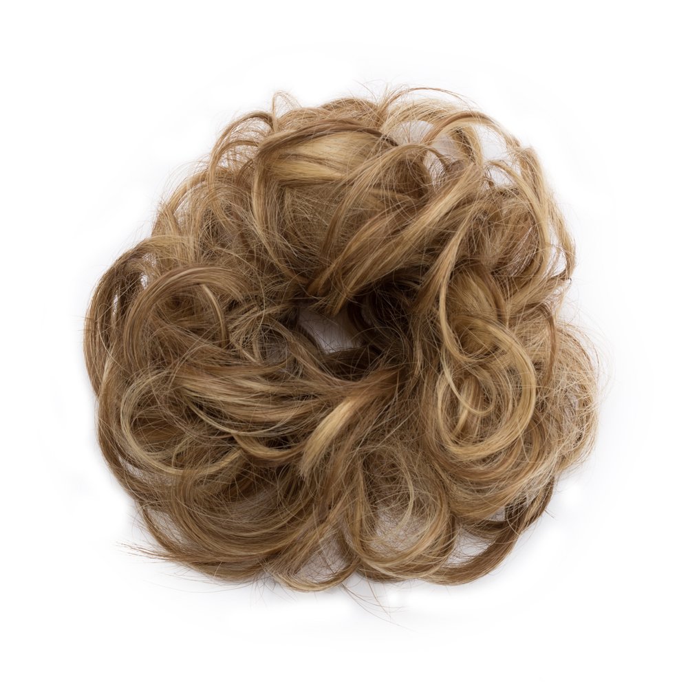 Updo Hair Extensions Synthetic Hair Bun 2 Pieces 35g/pcs Ginger Brown Mix Golden Blonde-Medium
