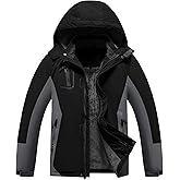 Dr.Cyril Kid's Waterproof Ski Jacket Warm Fleece Lined Hooded Boy's and Girl's Winter Jacket Breathable Removable Coat