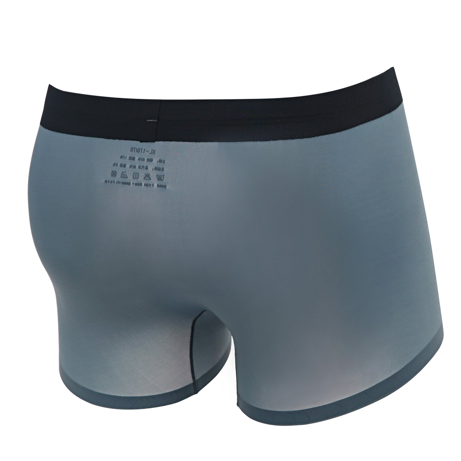 MU BAMBOO Soft Thin Men\'s Underwear Light Breathable Sports-Inspired Comfortable Boxer Shorts Quick-Drying Boxer-Brief Grey Blue XXL