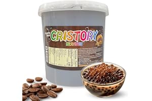 CRISTORY Coffee Bursting Popping Pearl Jar (6.82 lbs) Made with Real Coffee Powder, Bubble Tea, Toppings for Beverage & Desserts