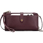 befen Leather Wristlet Wallet for Women Cell Phone Purse with Built in Wallet Vintage Leather Crossdody Bag Clutch Purse