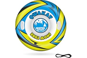 QWAKAY Snow Tube for Sledding Heavy Duty - Snow Sled for Kids and Adult - Large Inflatable Sleds Snow Tubes with Towable Rope - Inner Tube Snow Sledding for Winter Outdoor Sport Fun