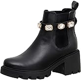CUSHIONAIRE Women's Julie chelsea boot with Jeweled strap +Memory Foam
