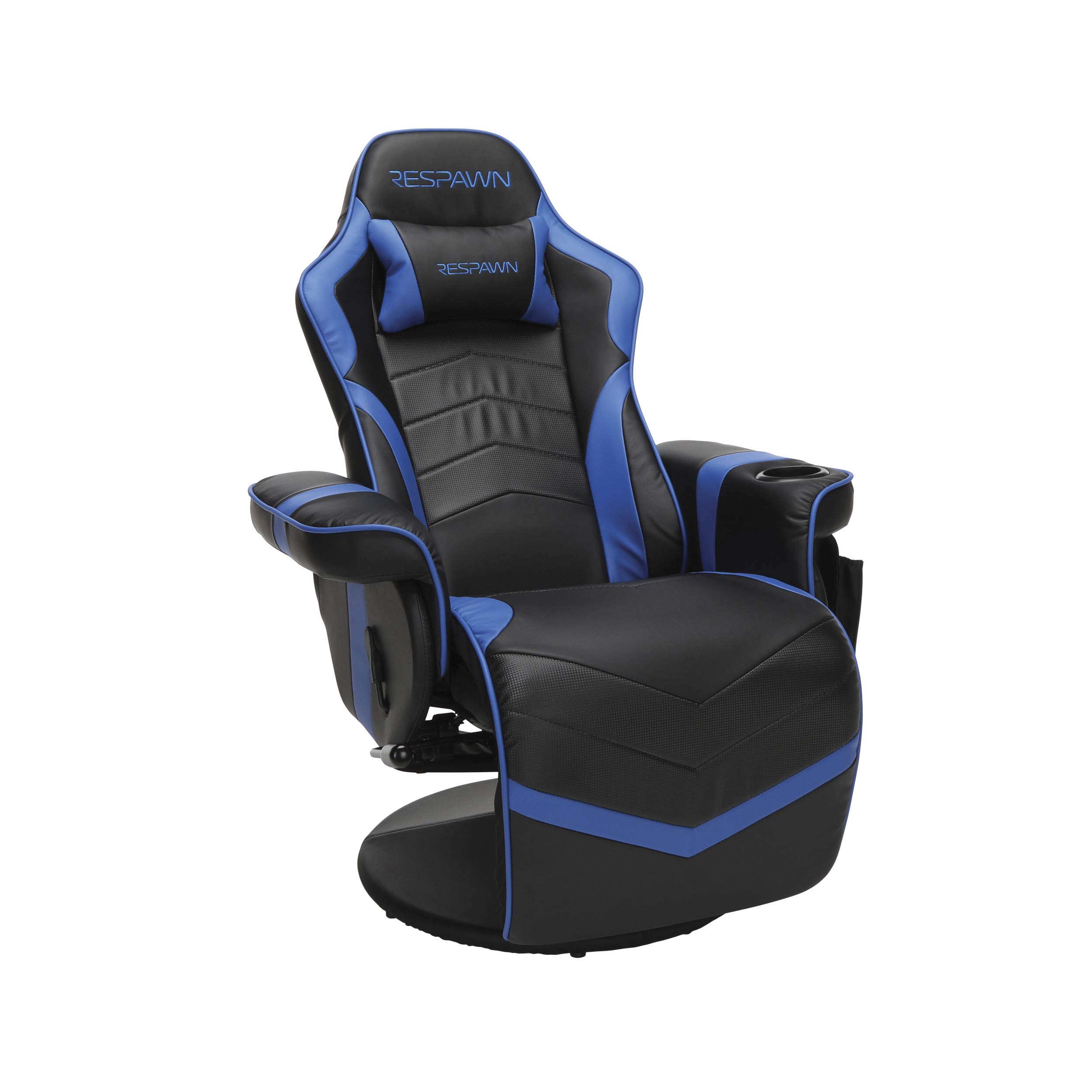 Photo 1 of RESPAWN 900 Console Gaming Recliner with Footrest and Lumbar Support - Comfortable Ergonomic Gaming Chair with Headrest, No Wheels, Reclining, Heavy Duty, Racing Style Video Game Chairs - Blue