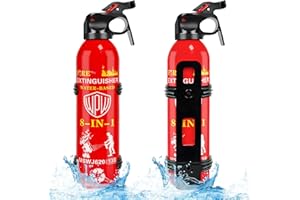 WPW Upgraded 8-in-1 Fire Extinguisher for Home with Wall Mount 620ml Portable Fire Extinguisher For Vehicle Car Boat House Kitchen Emergency Supplies, Water-Based Solution For A, B, C, K Fire (2 Pack)