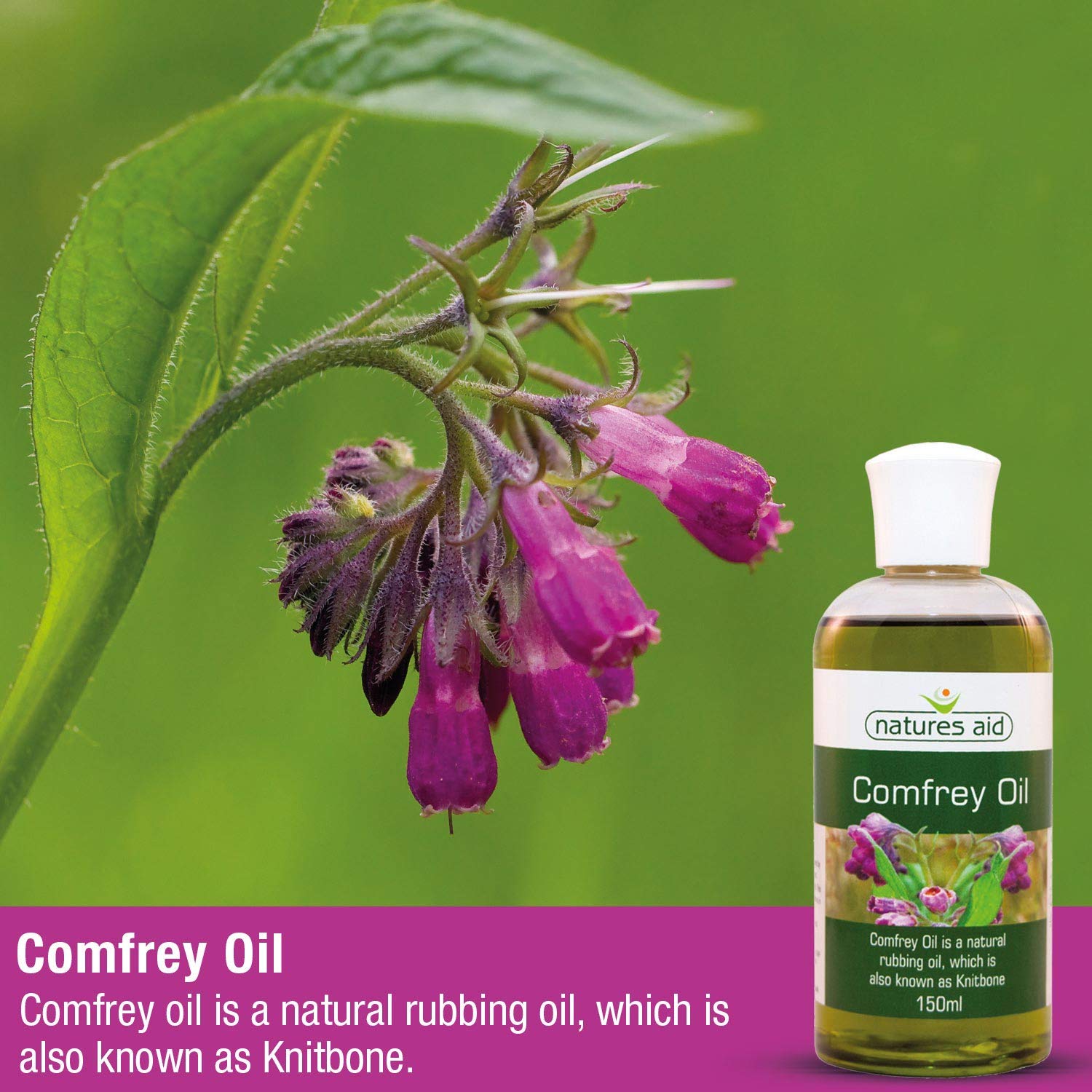 Natures Aid Comfrey Oil, 150 ml (Knitbone, Natural Rubbing Oil