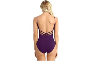 YOOJIA Womens Adult Criss Cross Back Padded Ballet Dance Leotard Camisole Gymnastic Bodysuit