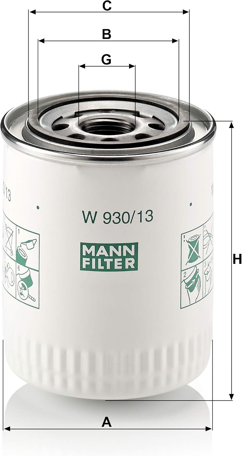 MANN-FILTER W 930/13 Oil Filter - for Cars + Transporters, White, Single pack - Image 3