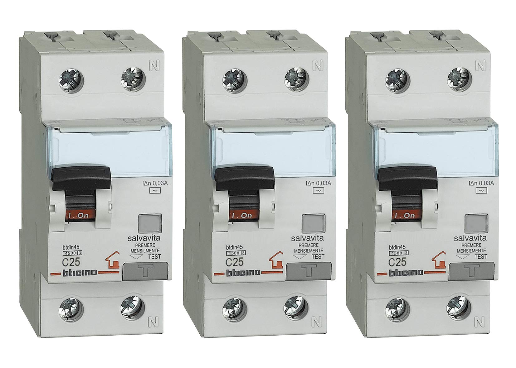Bticino Kit consisting of 3 Parts of The Differential 25A Bianco magnetothermal Switch