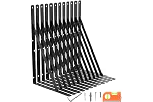 LEOPO 18 Inch Shelf Brackets & Supports, Large Wall Brackets for Garage Storage, Heavy Duty Shelf Support Angle Brackets, 90 