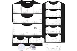 MFJUNS T-Shirt Ruler Alignment Tool - 13-Piece Set for Screen Printing - Perfect T-Shirt Rulers for Screen Printing, Heat Transfer, and DIY Projects