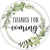 Thank You Stickers, Thanks for Coming Stickers, Perfect for Baby Shower, Wedding Favor, Birthday Party Favor, 2 Inch Circle, 50 Pack.
