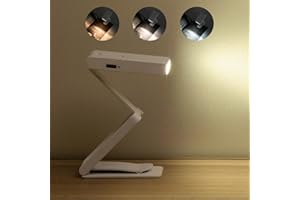 ZKLiLi White Desk Lamp Bed Clip Reading Lamp, USB Rechargeable White Desk lamp, Men's and Women's Book Gift, Portable Tri Color dimming LED Small Book Accessory Suitable for Reading Enthusiasts (01)