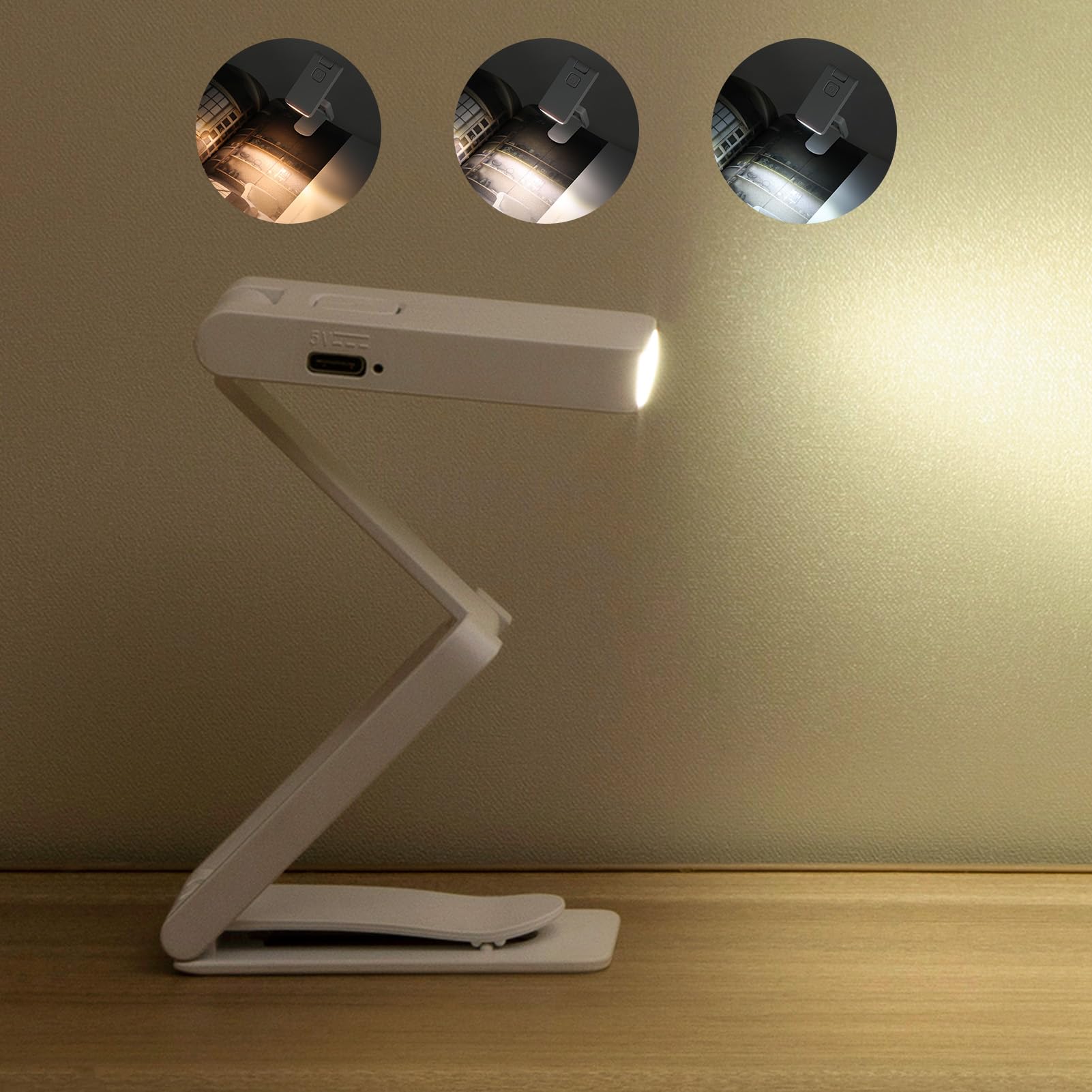 ZKLiLi Book Light Clip on Reading Light for Bed, USB Rechargeable Book lamp, Book Gifts for Women Men, Portable 3 Color Dimmable LED Small Book Accessories for Reading Lovers (book light)
