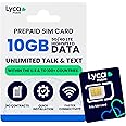 Lycamobile 30 Day USA Prepaid SIM Card for Cell Phones with 10GB High Speed 4G LTE/5G Data, International Talk & Text to 100+ Countries, Quick Activation, 3-in-1 Triple-Cut US Mobile SIM Card