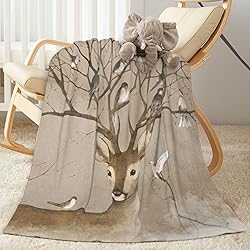 Duduho Retro Wildlife Animal Deer Baby Blankets