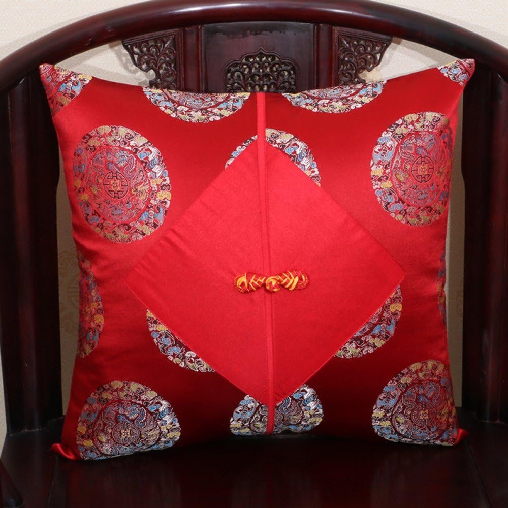 Silk brocade cushion pillow, pillow 50*50cm, red-dragon