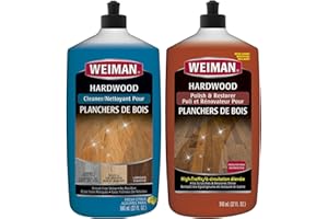 Weiman Hardwood Floor Cleaner and Polish Restorer Combo - 2 Pack - High-Traffic Hardwood Floor, Natural Shine, Removes Scratc