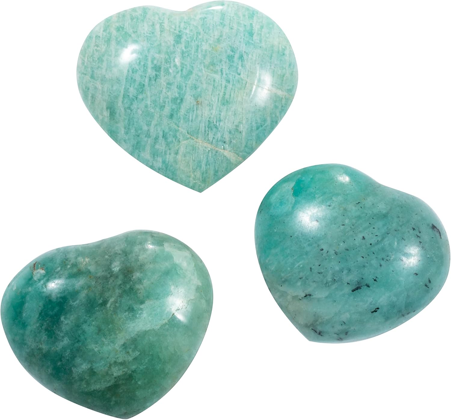 Indoor Fountains & Accessories - The Chrysalis Stone | Amazonite | Puff Heart Worry Stone | Size 1