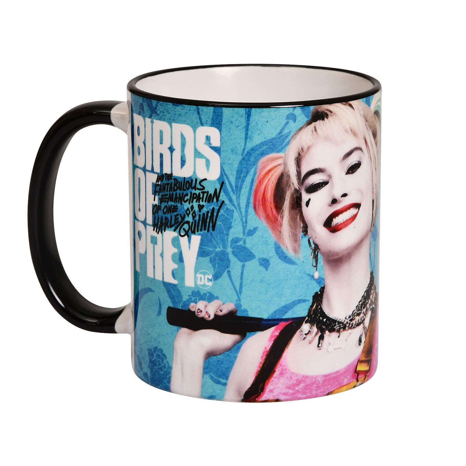 Elbenwald Birds of Prey Cup Harley Quinn Chrakter Wraparound with Movie Logo Ceramic 320 ml Blue