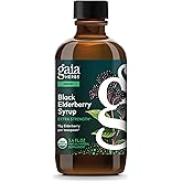 Gaia Herbs Black Elderberry Syrup - Made with Organic Black Elderberries (Sambucus nigra) for Immune System Support* - USDA Certified Organic Formula - 5.4 Fl Oz (About 32 to 128 Servings)