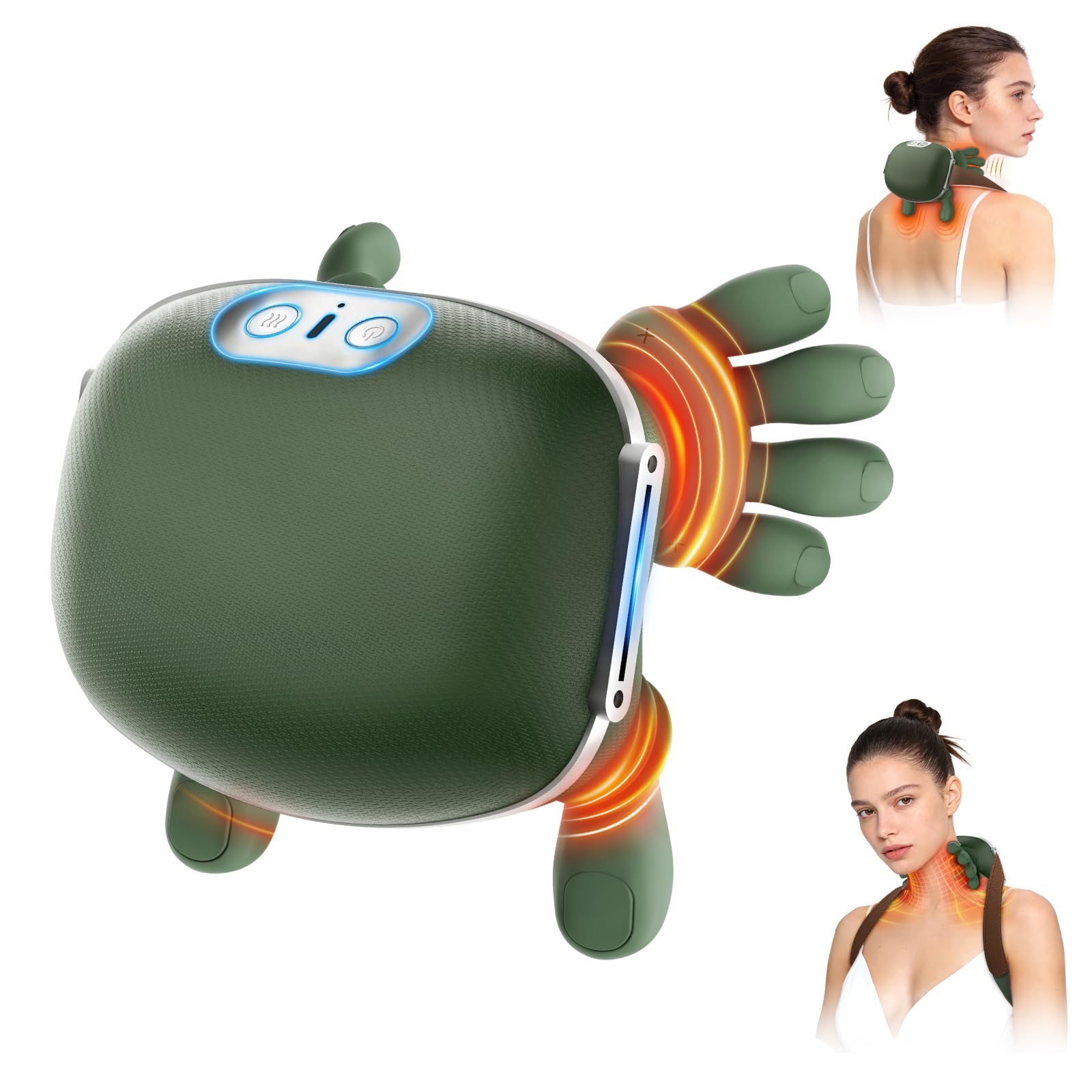 Photo 1 of CottonHK Neck Massager with Heat, Bionic Deep Tissue Shiatsu Kneading, Cordless Rechargeable Hands?Free Wearable for Muscles, Home Office Back and Shoulder Massagers with Fingers