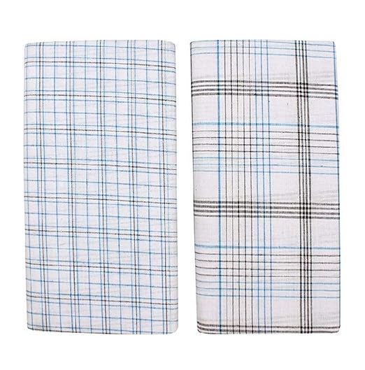 Men's Cotton Checkered White Lungi (Multicolour, Free Size)